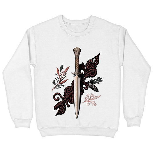Cool Dagger Sweatshirt - Cool Illustration Crewneck Sweatshirt - Printed Sweatshirt