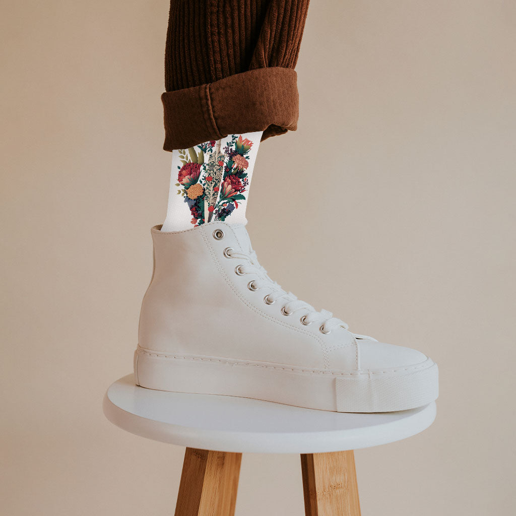 Dagger Socks - Floral Novelty Socks - Cool Crew Socks