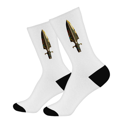 Cool Art Socks - Dagger Novelty Socks - Graphic Crew Socks