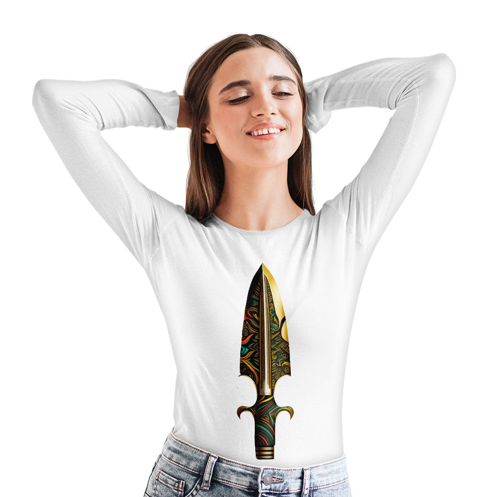 Cool Art Long Sleeve T-Shirt - Dagger T-Shirt - Graphic Long Sleeve Tee