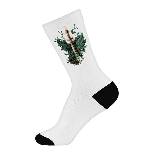 Rose Dagger Socks - Trendy Novelty Socks - Best Design Crew Socks