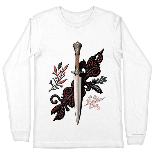 Cool Dagger Long Sleeve T-Shirt - Cool Illustration T-Shirt - Printed Long Sleeve Tee