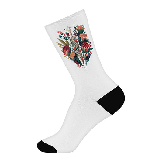 Dagger Socks - Floral Novelty Socks - Cool Crew Socks