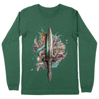 Sword Long Sleeve T-Shirt - Dagger Design T-Shirt - Themed Long Sleeve Tee